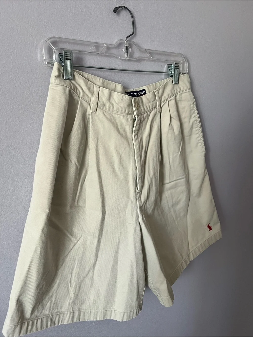 Polo Sport by Ralph Lauren Cream Pleated Chino Shorts